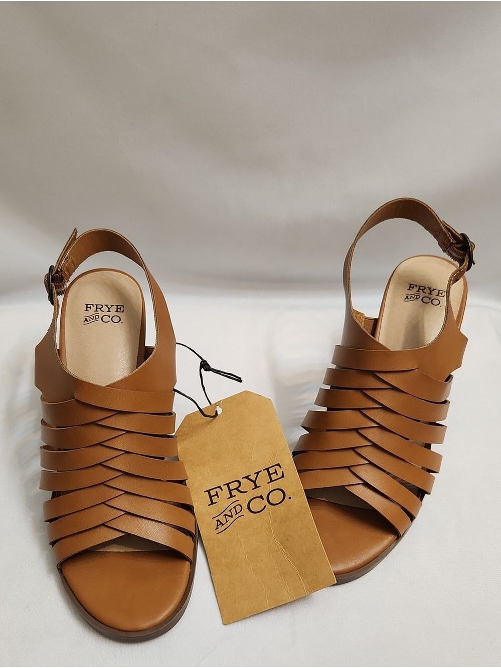 Frye And Co. Galia Brown Strappy Slingback Block Heel Summer Sandals (W Size 6) - Picture 3 of 12